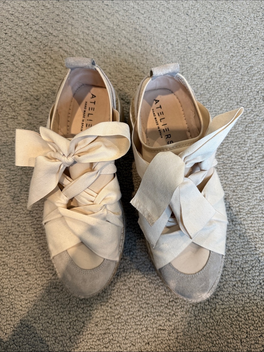 Ateliers Beige Ribbon Lace-Up Sneakers
